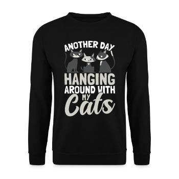 Cats Cat Owner Pet Animals Gift - Unisex Sweatshirt - black - Front - Alina (178cm) & Michal (187cm)