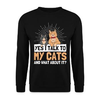 Cats Cat Owner Pet Animals Gift - Unisex Sweatshirt - black - Front - Alina (178cm) & Michal (187cm)