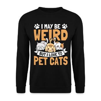 Cats Cat Owner Pet Animals Gift - Unisex Sweatshirt - black - Front - Alina (178cm) & Michal (187cm)
