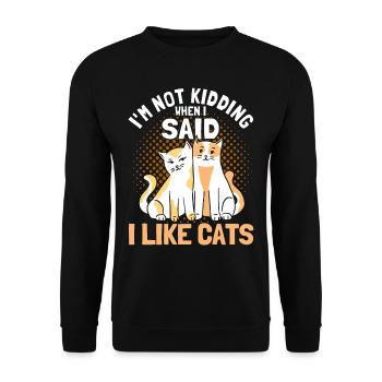 Cats Cat Owner Pet Animals Gift - Unisex Sweatshirt - black - Front - Alina (178cm) & Michal (187cm)