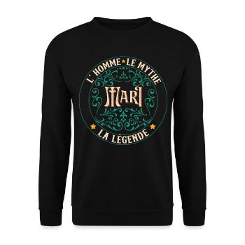 Mari L'Homme Le Mythe La Légende - Sweat-shirt Unisexe - noir - Devant - Alina (178cm) & Michal (187cm)