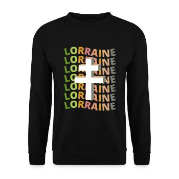 Cadeau Homme Lorrain Anniversaire Noel - Sweat-shirt Unisexe - noir - Devant - Alina (178cm) & Michal (187cm)