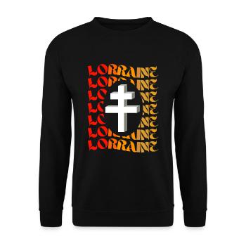 Cadeau Homme Lorrain Anniversaire Noel - Sweat-shirt Unisexe - noir - Devant - Alina (178cm) & Michal (187cm)