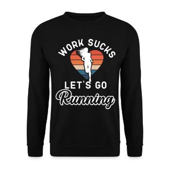 Running Runner Half Marathon - Unisex Pullover - Schwarz - Vorne - Alina (178cm) & Michal (187cm)