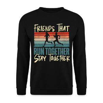 Running Runner Half Marathon - Unisex Sweatshirt - black - Front - Alina (178cm) & Michal (187cm)