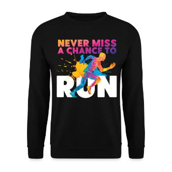 Running Runner Half Marathon - Unisex Sweatshirt - black - Front - Alina (178cm) & Michal (187cm)