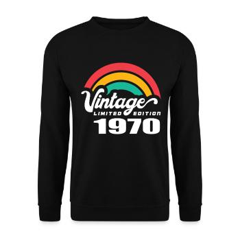 Vintage Geburtstag Geburtstag Retro 1970 Limited - Unisex Pullover - Schwarz - Vorne - Alina (178cm) & Michal (187cm)