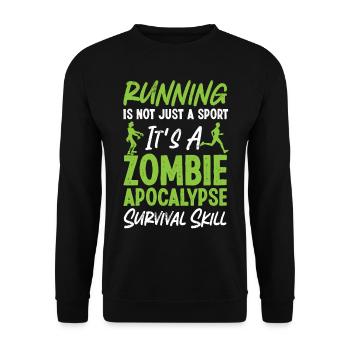 Running Runner Semi-Marathon - Sweat-shirt Unisexe - noir - Devant - Alina (178cm) & Michal (187cm)