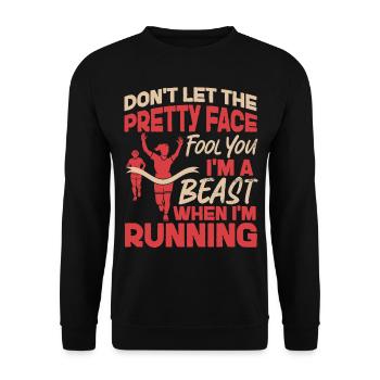 Running Runner Semi-Marathon Fille - Sweat-shirt Unisexe - noir - Devant - Alina (178cm) & Michal (187cm)