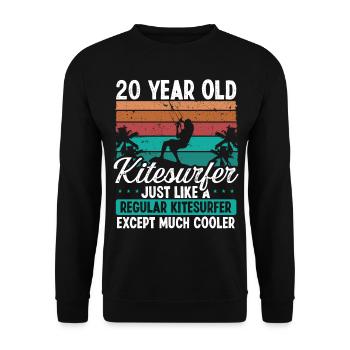 20 Birthday Kiteboarding 20 Years Old Kitesurfing - Unisex Pullover - Schwarz - Vorne - Alina (178cm) & Michal (187cm)