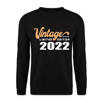 Vintage Geburtstag Geburtstag Retro 2022 Limited - Unisex Pullover - Schwarz - Vorne - Alina (178cm) & Michal (187cm)
