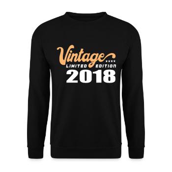Vintage Anniversaire Anniversaire Rétro 2018 Limité - Sweat-shirt Unisexe - noir - Devant - Alina (178cm) & Michal (187cm)