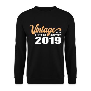 Vintage Anniversaire Anniversaire Rétro 2019 Limité - Sweat-shirt Unisexe - noir - Devant - Alina (178cm) & Michal (187cm)