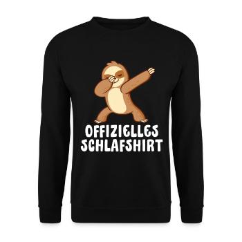 Dabbendes Faultier Spruch für Faulenzer - Unisex Pullover - Schwarz - Vorne - Alina (178cm) & Michal (187cm)