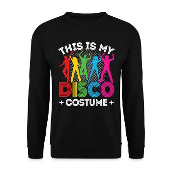 Disco 70er 80er Jahre Disko Party Outfit Discothek - Unisex Pullover - Schwarz - Vorne - Alina (178cm) & Michal (187cm)