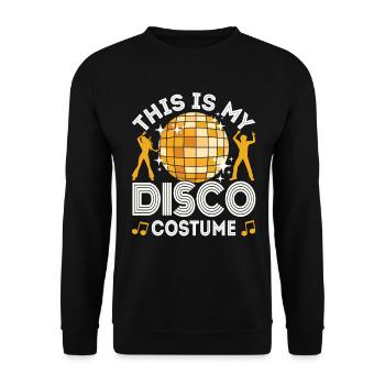 Disco 70er 80er Jahre Disko Party Outfit Discothek - Unisex Pullover - Schwarz - Vorne - Alina (178cm) & Michal (187cm)
