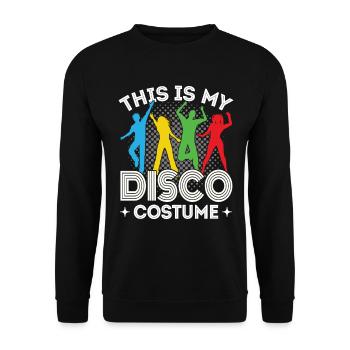 Disco 80er 70er Jahre Disko Party Outfit Diskothek - Unisex Pullover - Schwarz - Vorne - Alina (178cm) & Michal (187cm)