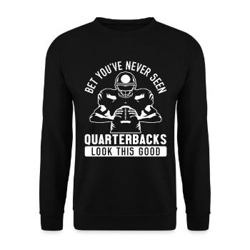 Football Quarterbacks Sécurité Drôle - Sweat-shirt Unisexe - noir - Devant - Alina (178cm) & Michal (187cm)