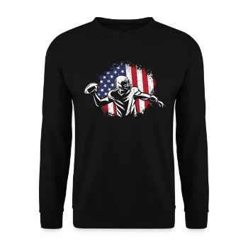 Football américain Drapeau Sports patriotiques - Sweat-shirt Unisexe - noir - Devant - Alina (178cm) & Michal (187cm)