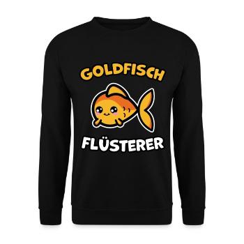 Goldfisch Geschenkidee Spruch - Unisex Pullover - Schwarz - Vorne - Alina (178cm) & Michal (187cm)