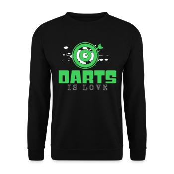 Darts Spruch - Unisex Pullover - Schwarz - Vorne - Alina (178cm) & Michal (187cm)