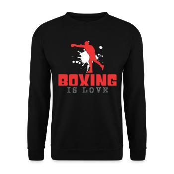 Boxen Spruch - Unisex Pullover - Schwarz - Vorne - Alina (178cm) & Michal (187cm)