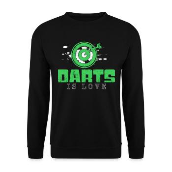 Darts Saying - Unisex Sweatshirt - black - Front - Alina (178cm) & Michal (187cm)