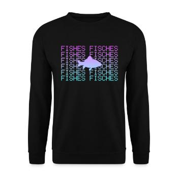 Pisces - Unisex Sweatshirt - black - Front - Alina (178cm) & Michal (187cm)