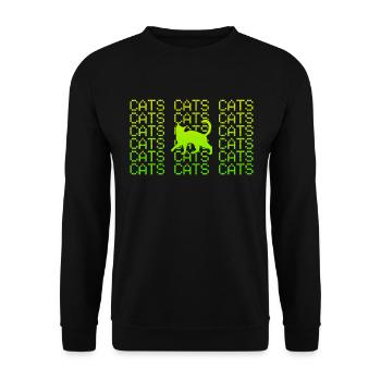 Cat - Unisex Sweatshirt - black - Front - Alina (178cm) & Michal (187cm)