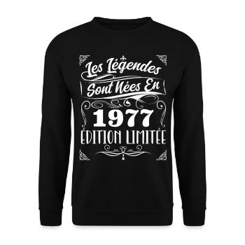 1977 les légendes sont nées en 1977 | vintage !! - Sweat-shirt Unisexe - noir - Devant - Alina (178cm) & Michal (187cm)