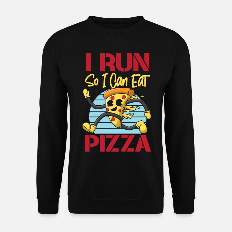 Running Runner Half Marathon Pizza - Unisex Pullover - Schwarz