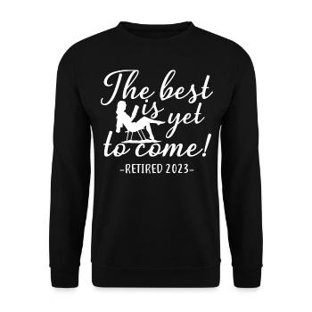 Retired 2023 Retirement Gift For Men & Women Funny - Unisex Sweatshirt - black - Front - Alina (178cm) & Michal (187cm)