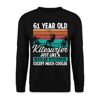 61 Birthday Kiteboarding 61 Years Old Kitesurfing - Unisex Pullover - Schwarz - Vorne - Alina (178cm) & Michal (187cm)