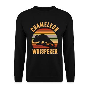 Lizard Reptile Animal Vintage Chameleon Whisperer - Unisex Sweatshirt - black - Front - Alina (178cm) & Michal (187cm)