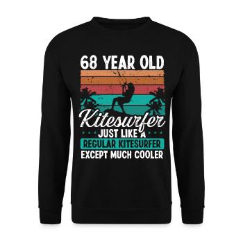 68 Birthday Kiteboarding 68 Years Old Kitesurfing - Unisex Pullover - Schwarz - Vorne - Alina (178cm) & Michal (187cm)