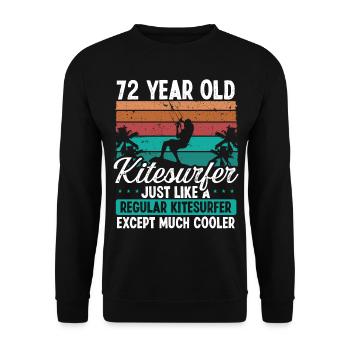 72 Birthday Kiteboarding 72 Years Old Kitesurfing - Unisex Pullover - Schwarz - Vorne - Alina (178cm) & Michal (187cm)