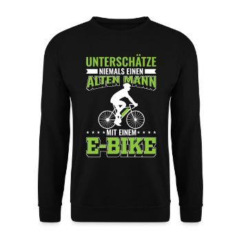 E Bikes E Bike E-Bikes Elektro Bike Männer Spruch - Unisex Pullover - Schwarz - Vorne - Alina (178cm) & Michal (187cm)