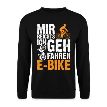 Mir reichts ich geh E-Bike fahren | E Bikes - Unisex Pullover - Schwarz - Vorne - Alina (178cm) & Michal (187cm)