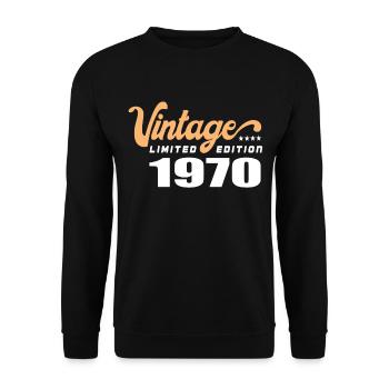 Vintage Birthday Birthday Retro 1970 Limited - Unisex Sweatshirt - black - Front - Alina (178cm) & Michal (187cm)
