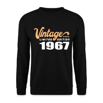 Vintage Geburtstag Geburtstag Retro 1967 Limited - Unisex Pullover - Schwarz - Vorne - Alina (178cm) & Michal (187cm)