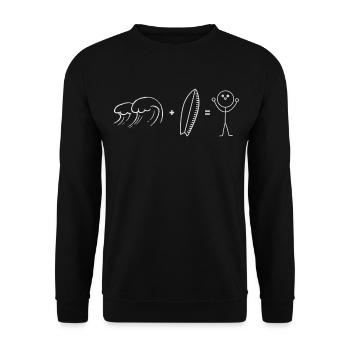 Surf Vagues Surf Surf surfeur Surfeur - Sweat-shirt Unisexe - noir - Devant - Alina (178cm) & Michal (187cm)