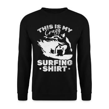 Surf sur l’eau C’est mon surfeur de surf fou - Sweat-shirt Unisexe - noir - Devant - Alina (178cm) & Michal (187cm)
