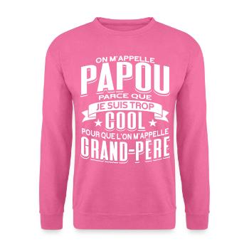Papou Fete Des Grand Pères Papy - Sweat-shirt Unisexe - rose - Devant
