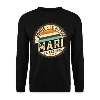 Mari L'Homme Le Mythe La Légende - Sweat-shirt Unisexe - noir - Devant - Alina (178cm) & Michal (187cm)