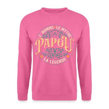 Papou Fete Des Grand Pères Papy - Sweat-shirt Unisexe - rose - Devant
