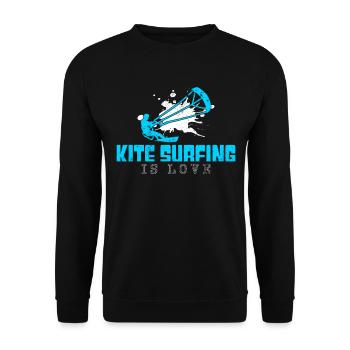 kite surfen Spruch - Unisex Pullover - Schwarz - Vorne - Alina (178cm) & Michal (187cm)