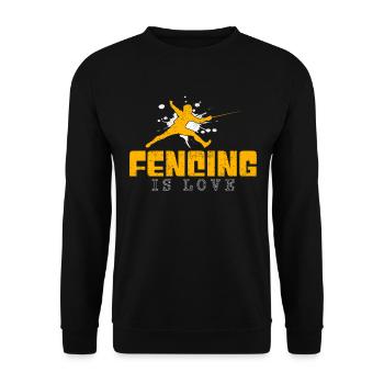 Fechten Spruch - Unisex Pullover - Schwarz - Vorne - Alina (178cm) & Michal (187cm)