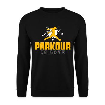 Parkour - Unisex Sweatshirt - black - Front - Alina (178cm) & Michal (187cm)