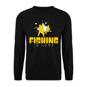 Dicton de pêche - Sweat-shirt Unisexe - noir - Devant - Alina (178cm) & Michal (187cm)
