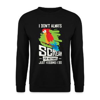Macaw Parrot Bird Macaw Lover Tropical Zoo Animal - Unisex Sweatshirt - black - Front - Alina (178cm) & Michal (187cm)